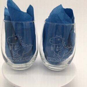 20 oz. Stemless Custom Engraved Winosaurus Wine Glasses
